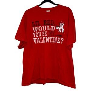 Nebraska Cornhuskers Shirt XL Red Graphic Tee Lil Red Would You‎ Be My Valentine